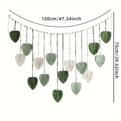 Nature-Inspired Boho Leaf Macrame Wall Hanging