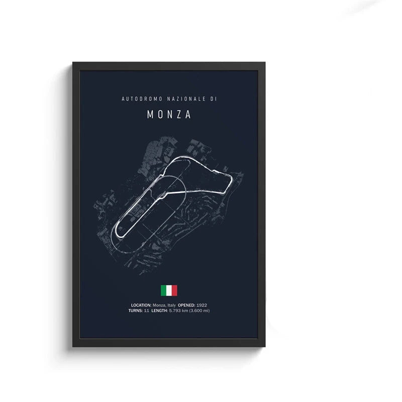 F1 International Track Circuit - Black Single Piece Wall Art