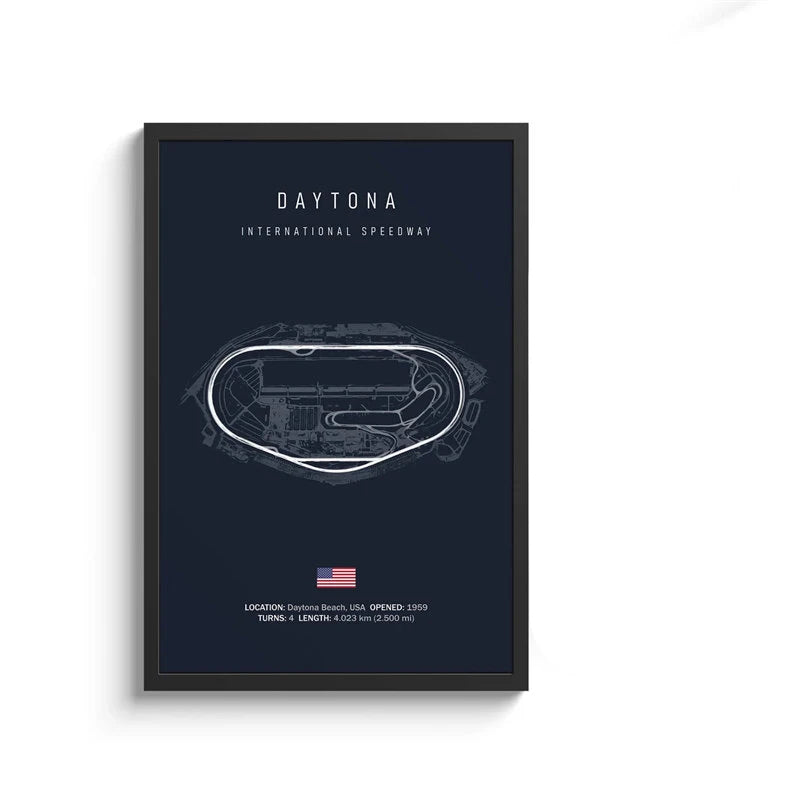 F1 International Track Circuit - Black Single Piece Wall Art