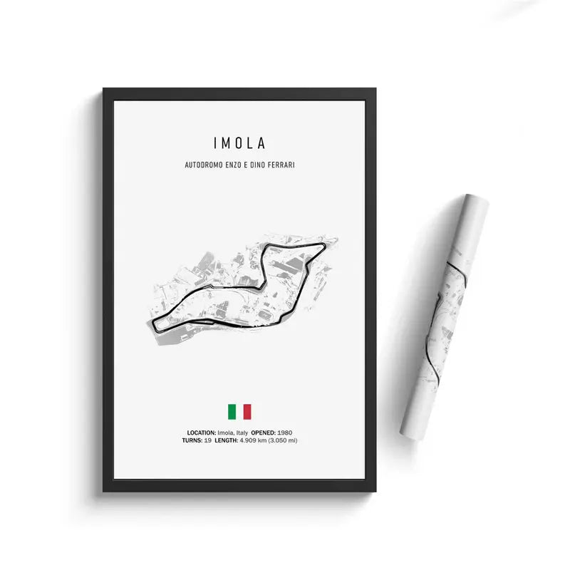 F1 International Track Circuit - White Single Piece Wall Art