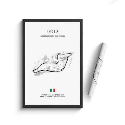 F1 International Track Circuit - White Single Piece Wall Art