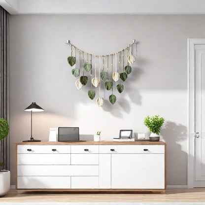 Nature-Inspired Boho Leaf Macrame Wall Hanging
