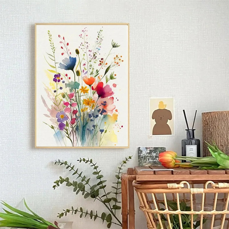 Whimsical Wildflowers Canvas Wall Art – 3-Piece Print Set