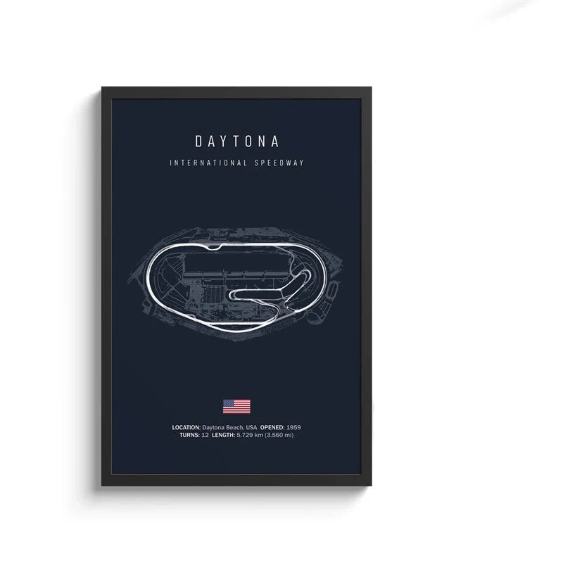 F1 International Track Circuit - Black Single Piece Wall Art