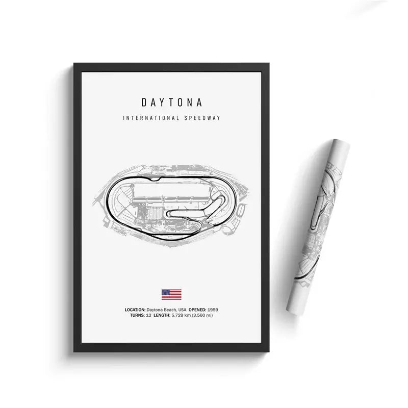 F1 International Track Circuit - White Single Piece Wall Art