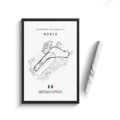 F1 International Track Circuit - White Single Piece Wall Art