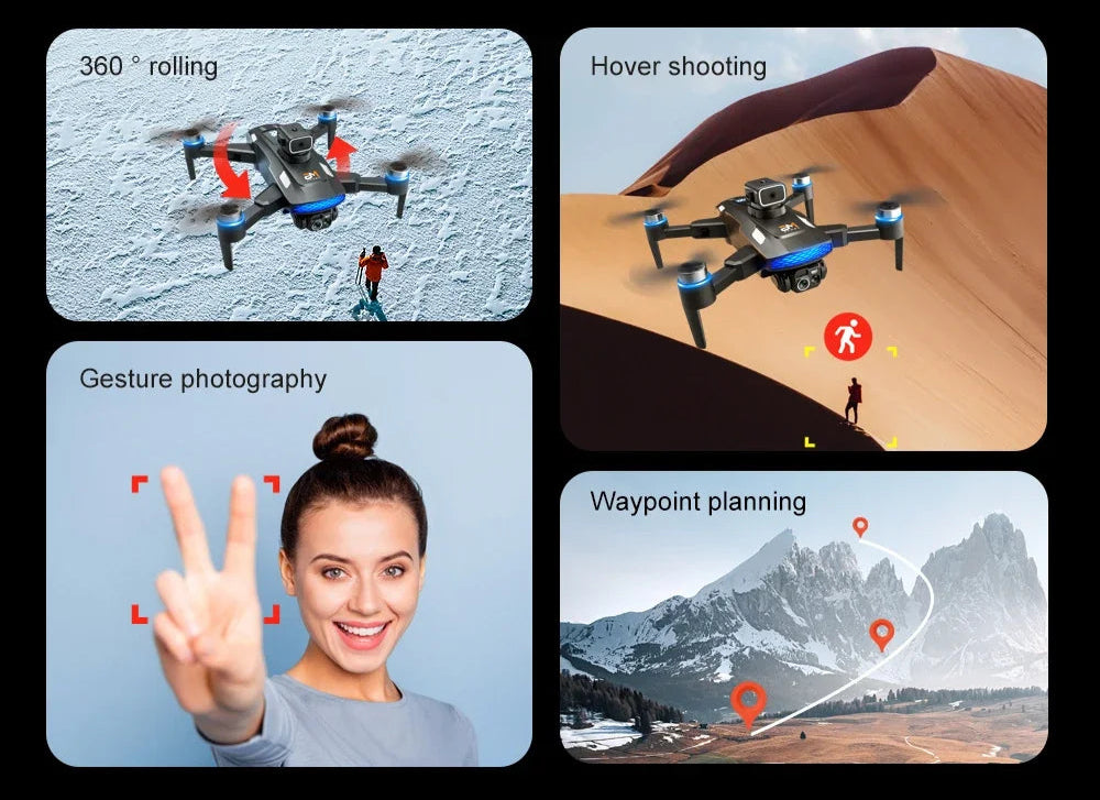 Quadcoptor Drone with HD 8K Dual Cameras