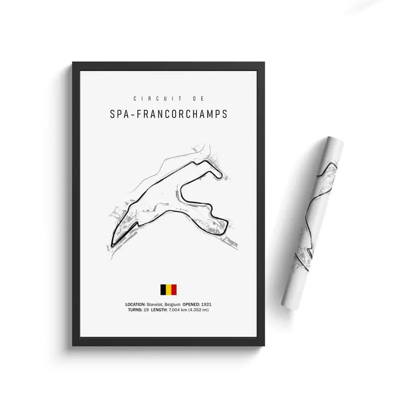 F1 International Track Circuit - White Single Piece Wall Art
