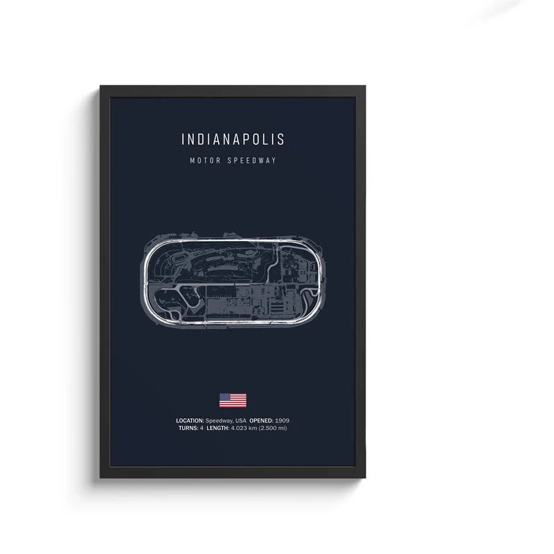 F1 International Track Circuit - Black Single Piece Wall Art