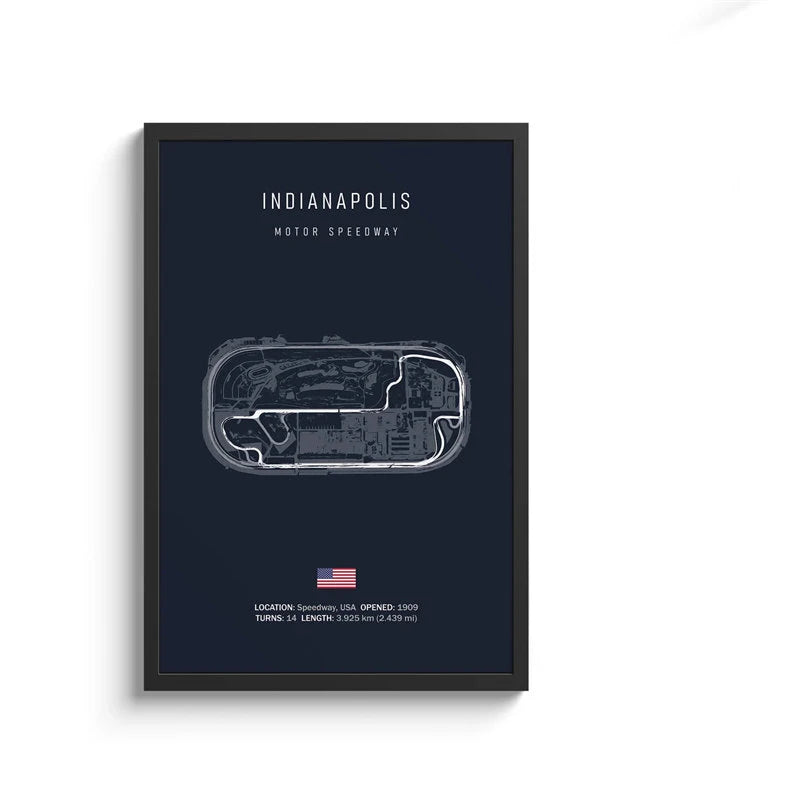 F1 International Track Circuit - Black Single Piece Wall Art