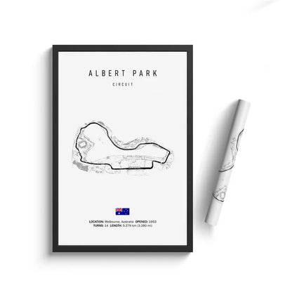 F1 International Track Circuit - White Single Piece Wall Art