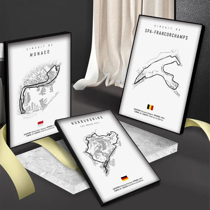 F1 International Track Circuit - White Single Piece Wall Art