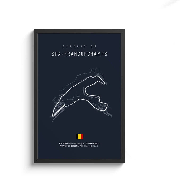 F1 International Track Circuit - Black Single Piece Wall Art