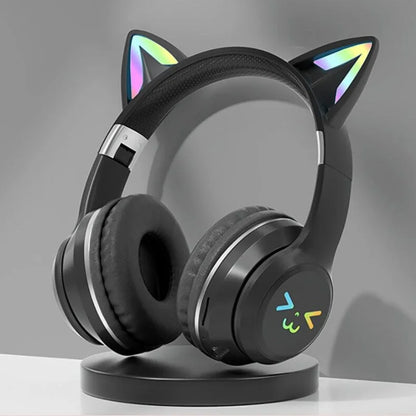 PurrBeat Pro Wireless Cat Earphones with Mic – Bluetooth 5.3, Detachable Cable, Alexa & Siri Support