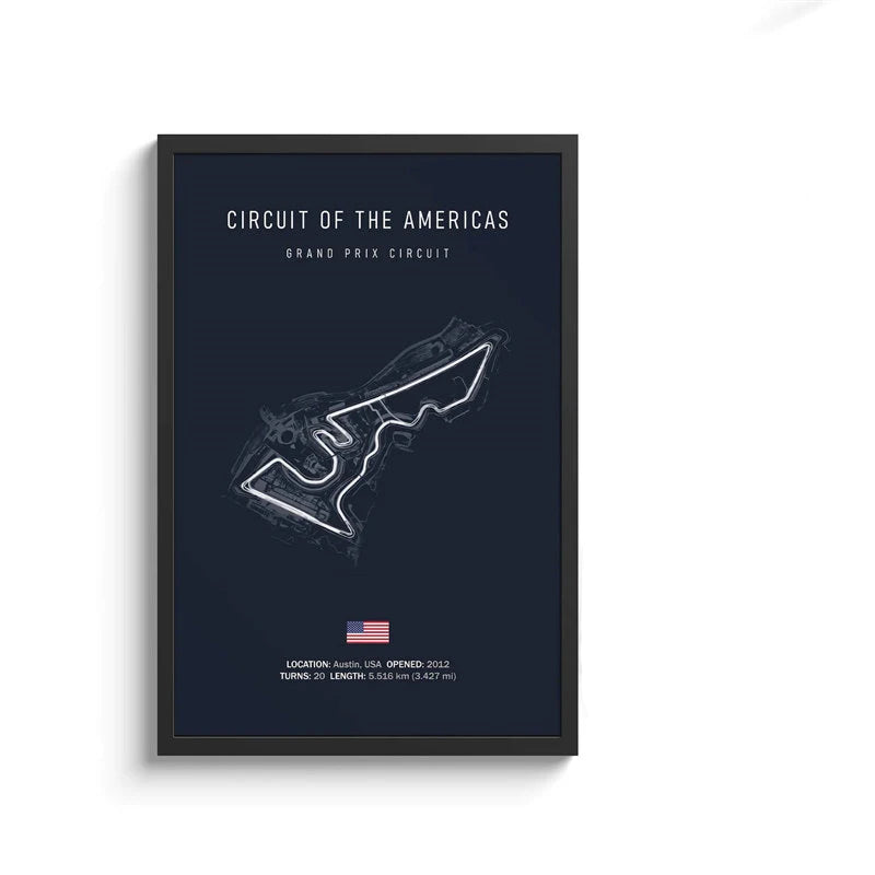 F1 International Track Circuit - Black Single Piece Wall Art