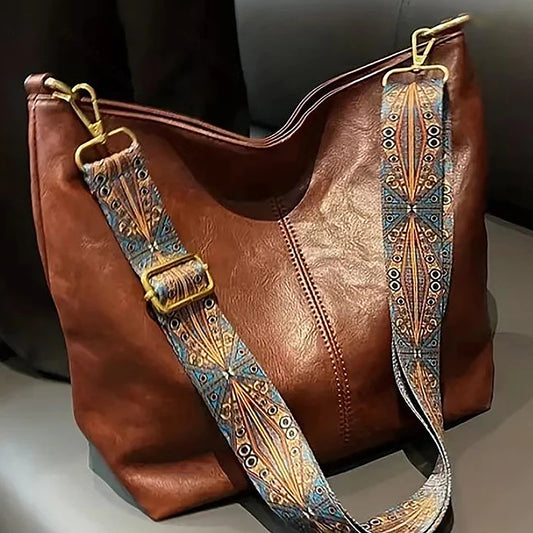 Vintage Vegan Leather Crossbody Bag